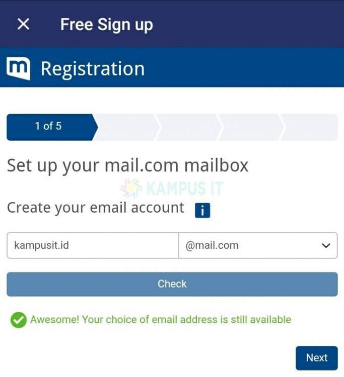 Cara membuat email Mailcom di Android