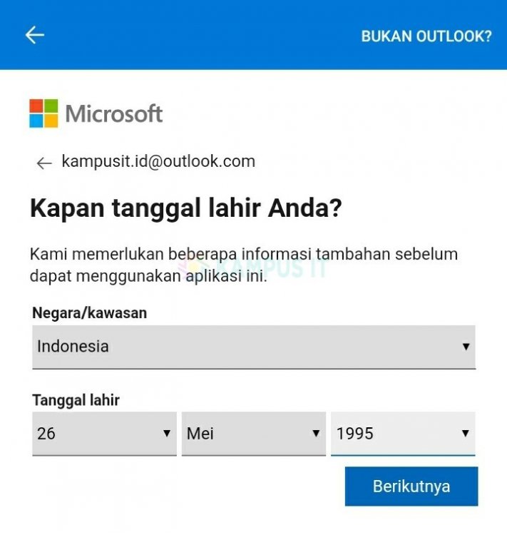 Tutorial membuat email Outlook di HP Android